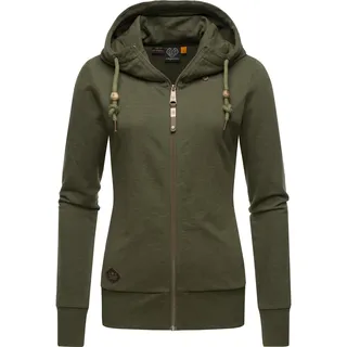 Kapuzensweatjacke RAGWEAR "Paya Intl.", Jungen, Gr. M (38), grün (olivgrün), Material: 50% Baumwolle, 50% Polyester, tailliert hüftbedeckend, hoch geschlossener Ausschnitt, eng Rippbündchen, Sweatjacken, sportlicher Damen Kapuzensweater mit Kordeln