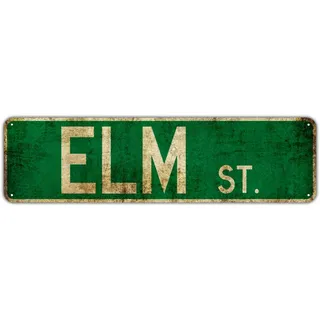TammieLove ELM ST Decor Wandschild Man Cave Bar Street Rustikales Vintage Retro Metallschild Straßenschild 10,2 x 40,6 cm