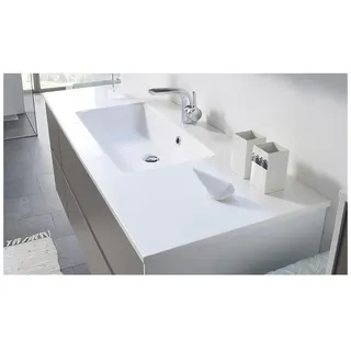 Pelipal Serie 6010 (Solitaire) Mineralmarmor-Waschtisch 133 cm, Becken mittig MMWT54-1330-M, Badkeramik, weiß