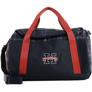 TOMMY HILFIGER Reisetasche Global Stripe Check Duffel Bag Space Blue Global Check