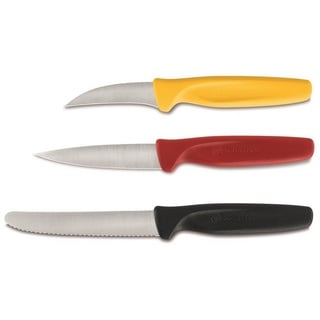WÜSTHOF Messer-Set Küchenmesser-Set Bunt 3-teilig (3-tlg., 3x Messer), Schälmesser Gemüsemesser Universalmesser gelb|rot|schwarz