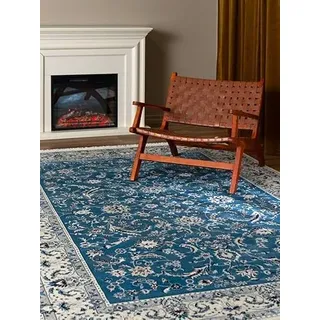 RugVista Nain Florentine Teppich, 160 x 230 cm, Hell Blau | Orientalische, Naher Osten, Traditionelle, Nain, Rechteckig, Niedriger Stapel, Nur chemische Reinigung, Oeko-Tex 100