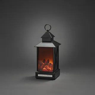KONSTSMIDE LED Laterne "Kamin",  8h Timer, 4 warmweiße Dioden, Außen (IP44), 0,4W, Batterie: 3xC 1,5V (exkl.)