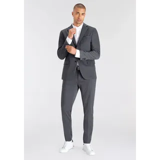 Anzug BRUNO BANANI "Jersey", Herren, Gr. 54, N-Gr, blau (blau melange), Jersey, Obermaterial: 60% Polyester, 35% Viskose, 5% Elasthan. Futter: 100% Polyester, casual, normal, Anzüge, elastische Qualität