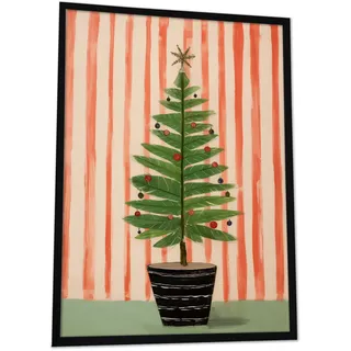 JUHMI Xmas Poster, A5 (15x21 cm) Deko mit Spruch zu Weihnachten, Wohnzimmer Wanddeko, Schlafzimmer, Küche Dekoration mit und ohne Rahmen, Weihnachtsbaum Im Topf