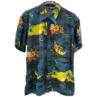 Origin's Paris Hawaiihemd Hemd Herren Kurzarmhemd Freizeit Urlaub blau 2XL