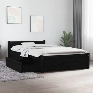 Sufrk Bett mit Schubladen Schwarz 90x200 cm Bett Mit Stauraum Bett Mit Schubladen Stauraumbett Tagesbett Bett Mit Bettkasten