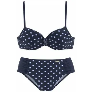 LASCANA Bügel-Bikini Blau/Weiß 44 Cup D