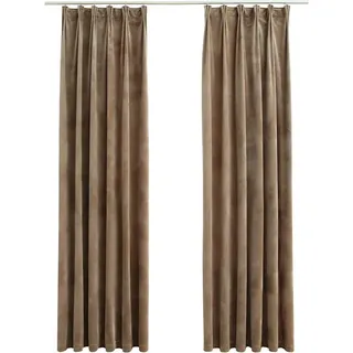 vidaXL Verdunkelungsvorhang Haken 140 x 245 cm Beige 2 Stk.