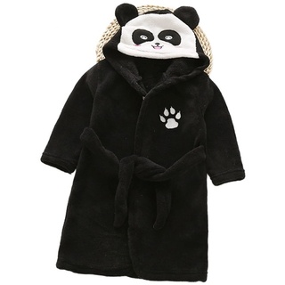 YUEMOL Bademantel Kinder frottee Flanell-Panda-Nachthemd for Kinder, Hoodie-Krawatte-Home-Fleece-Pyjama, Kinder-Herbst- und Winter-Pyjama (Color : A, Size : 150)