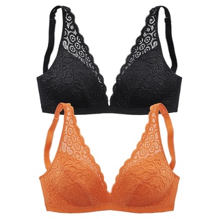 PETITE FLEUR Bralette-BH Damen orange+schwarz Gr.70C