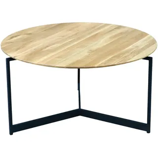 Novel Couchtisch, Schwarz, Eiche, Holz, Metall, Eiche, massiv, rund, eckig, Flachrohr, 80x42x80 cm, einfacher Aufbau, Wohnzimmer, Wohnzimmertische, Couchtische, Couchtische Metall