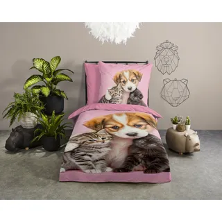 PURE luxury collection Amis Hund/Katze Rosa 135 x 200 cm + 80 x 80 cm