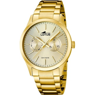 Lotus Quarzuhr Lotus Herren Uhr Elegant L15955/2, Herren Armbanduhr rund, Edelstahl, PVDarmband gold goldfarben