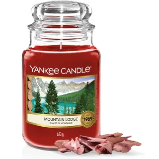 Yankee Candle Duftkerze im Glas (groß) | Mountain Lodge Air | Kerze mit langer Brenndauer bis zu 150 Stunden | Perfekte Geschenke für Frauen