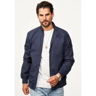 SOULSTAR Blouson mit hochschließbaren Kragen leichte Harington-Sommerjacke Herren Blousonjacke leichte Bomberjacke Übergangsjacke blau S