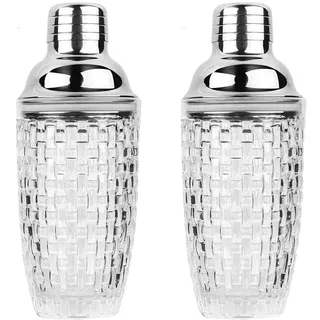 Cryofu 2X 13-Unzen-Glas-Cocktail-Shaker-Set - Glas-Shaker für Cocktails, Getränke-Shaker, Cocktail-Shaker und Cocktail-Shaker Aus Silber