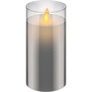 Goobay LED-Echtwachs-Kerze im Glas, 7,5 x 15 cm - wunderschöne und sichere Lichtlösung für viele Bereiche wie Haus und Loggia, Büros oder Schulen