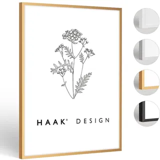 Haak HaakDesign schmaler Bilderrahmen Alena Aluminium Alubilderrahmen 45 x 60 cm Gold Fotorahmen, Geschenkidee