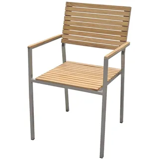 Gravidus Stapelstuhl Garten Terrasse stapelbar Edelstahl Teak
