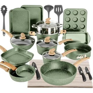 luxuskollektion Induktions-Kochgeschirr-Set 30-tlg. Granitbeschichtung