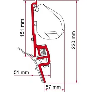 Fiamma F35/F45 Adapter für VW T4 Brandrup / Reimo Multirail