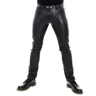 BOCKLE Lederhose Bockle® 5 BoB Herren Lederhose Lederjeans mit Knopfleiste Echtleder 38