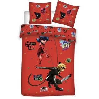 Miraculous - Ladybug Bettwäsche -Set 140x200 cm – Bettbezug und Kissenbezug aus Microfaser