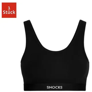SNOCKS Soft Bra - Damen BH ohne Bügel, Perfekte Passform und hoher Komfort Dank Bio-Baumwolle, Bügel- und Nahtlos - Vielseitig und Bequem für Sport und Alltag - Schwarz - XS - XS