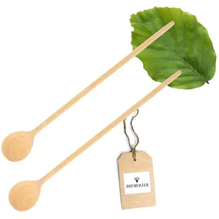2x Kochlöffel aus Holz, keine Kratzer im Geschirr, großer Holzlöffel mit rundem Kopf, zum Rühren und Abschmecken, Naturprodukt aus Buchenholz, 40 x 5,3 x 1,1 cm (2 Stück)