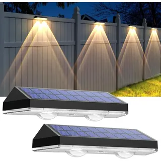 Solarbetriebene Zaunleuchten Für Den Außenbereich – 3000/4500/6000 K, 3 Modi, Wasserdichte Leds, Für Garten, Wege, Treppen, Terrasse, Wände Und Als Innendekoration