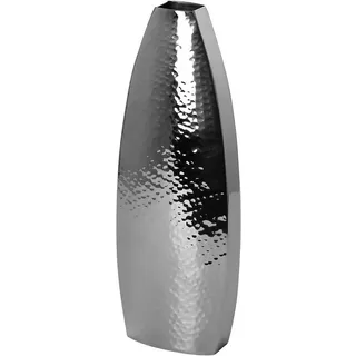 Fink Dekovase ALETTA (1 St), Vase aus Edelstahl, mit gehämmerter Oberfläche silberfarben 11 cm x 30 cm x 5 cm