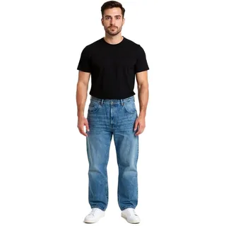 stylische Herren Jeans im Skater Fit-Stil Denim-Hose mit Reißverschluss BR-11000-203 Dunkel-Blau - W31/L32