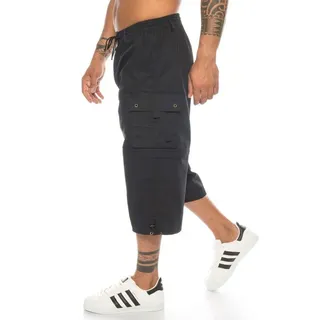 Kendindza Collection Cargobermudas Bermudas Herren Kurze Hose Herren 3/4 Hose Herren Cargo Taschen Abnehmbare Beine kurze Hose Herren Cargoshorts Herren Sommer schwarz M