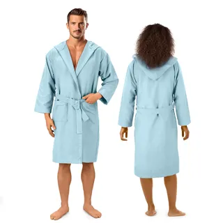 JEMIDI Bademantel Morgenmantel Unisex - kuschelweicher Reisebademantel Saunamantel - Mikrofaser Bademantel für Damen und Herren leicht - in versch. Farben und Größen - S