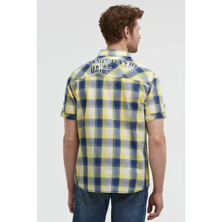 Kurzarmhemd CAMP DAVID, Herren, Gr. S, Normalgrößen, bunt (lemon juice), Web, Material: 100% Baumwolle, regular fit normal, normaler Saum, Hemden, mit Brusttaschen