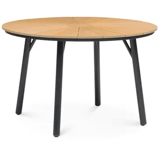 Idimex Gartentisch Ø 120 x 75 cm Schwarz/Natur