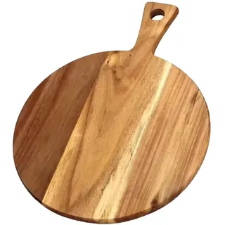 Rund Servierbrett aus Holz, großes servierbrett holz, vorspeisenplatte holz, Natürlich Holz Tablet, Käsebrett, Charcuterie Board, Cheese Board mit Griff Für Frühstück, Tee, Snacks