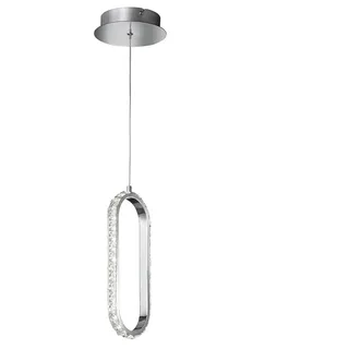 Kristall Pendelleuchte Pendelleuchte dimmbar LED hängeleuchte Esstisch, Höhenverstellbar Kristalloptik, Metall Chrom, 1x LED 12W 1100Lm 3000K, LxBxH 16x16x150cm, WOFI 11696