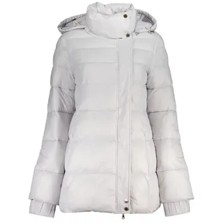 Patrizia Pepe Outdoorjacke Elegante Damenjacke in Weiß mit abnehmbarer Kapuze und Gürtel 40