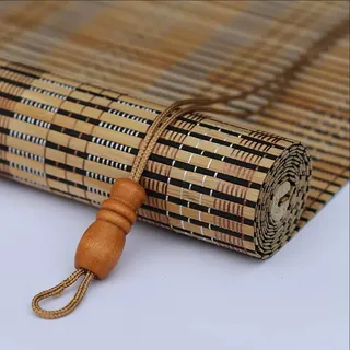 DUYULIANG Bambus Rollo 60 90 100 110 120cm Width Roman Blind for Windows Doors, Natürliches Holzrollo Jalousie, Halbgeschirmt, Staubdicht, Wasserdicht, Ohne Bohren Outdoor Rollo Verdunkelungsrollos