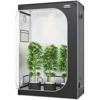 Vevor Growbox Growschrank 122 x 61 x 183 cm Schwarz