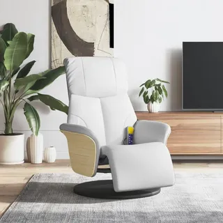 Homgoday Massagesessel mit Fußteil, Fernsehsessel Relaxsessel mit Liegefunktion, Polstersessel Ruhesessel Verstellbare Rückenlehne und Fußstütze, für Wohnzimmer Weiß Kunstleder