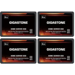 Gigastone Home NAS SSD 4TB (4er-Pack) 24/7 Dauerhaft Hohe Dauerhaltbarkeit Persönlicher Server Cloud Datenspeicher RAID 3D NAND 2,5 Zoll SATA III Interne Solid State Festplatten