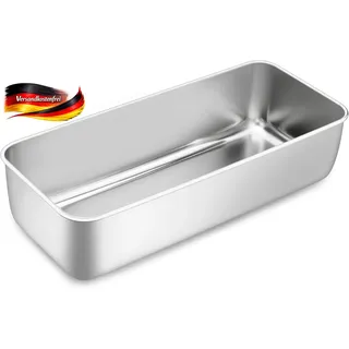 Edelstahl Kastenform groß für Brot Kuchen Toast - 30,5cm ofenfest spülmaschinenf