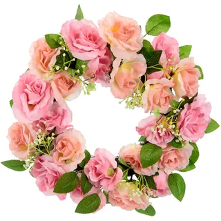 I.GE.A. Kunstkranz Rosen Rosa 9 cm