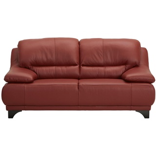 Xora 2-Sitzer-Sofa, Rot, Leder, Echtleder, Rindleder, 180x87x92 cm, Typenauswahl, Lederauswahl, Stoffauswahl, Hocker erhältlich, Rücken echt, Armteil links, rechts, Wohnzimmer, Sofas & Couches, Wohnlandschaften, Ledersofas