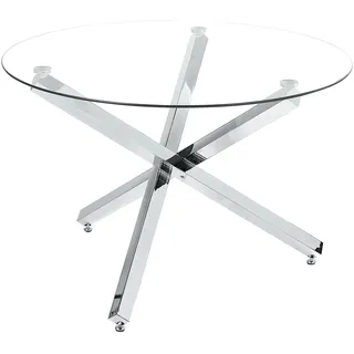 Esstisch mit runder Glasplatte Silber ⌀ 110 cm BUTLER