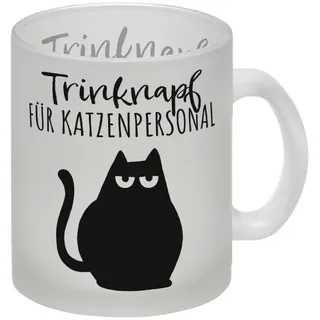 speecheese Tasse Katze Glas Tasse mit Spruch Trinknapf für Katzenbesitzer
