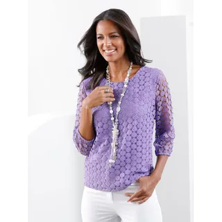 Spitzenshirt LADY "Shirt" Gr. 40, lila (lavendel) Damen Shirts Jersey